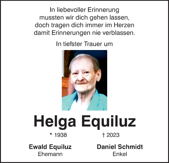 Anzeige von Helga Equiluz von MGO