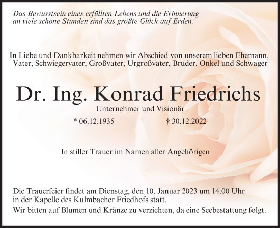 Anzeige von Konrad Friedrichs von MGO
