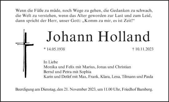 Anzeige von Johann Holland von MGO