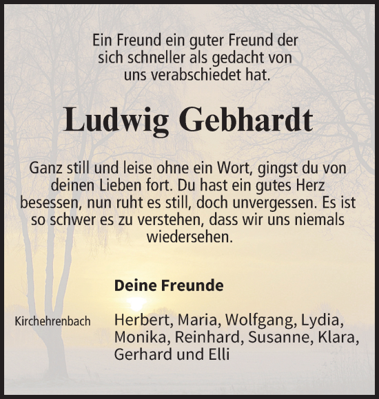 Anzeige von Ludwig Gebhardt von MGO