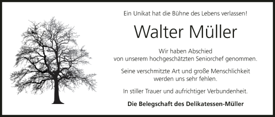 Traueranzeige von Walter Müller
