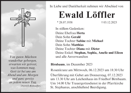 Anzeige von Ewald Löffler von MGO