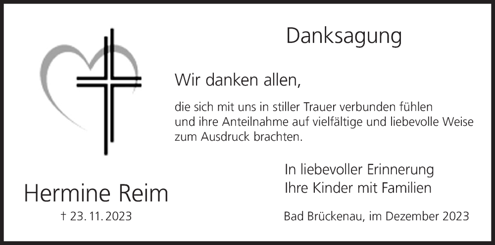 Hermine Reim Traueranzeige Trauer Infranken De