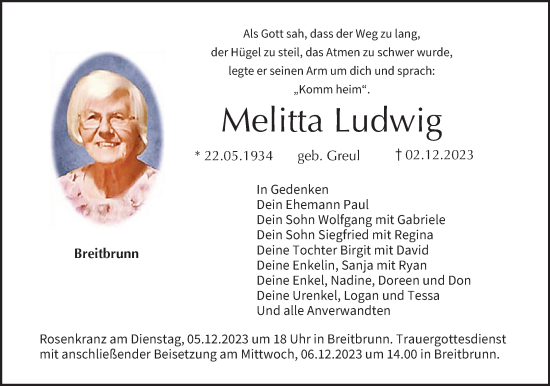 Anzeige von Melitta Ludwig von MGO