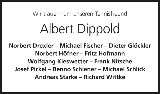 Anzeige von Albert Dippold von MGO