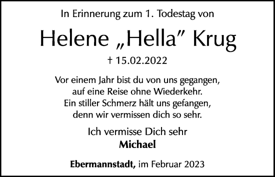 Anzeige von Helene Krug von MGO