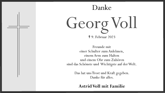 Anzeige von Georg Voll von MGO