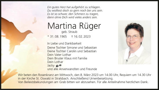 Anzeige von Martina Rüger von MGO