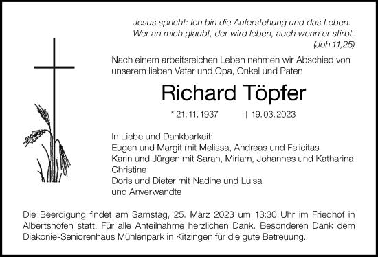 Anzeige von Richard Töpfer von MGO