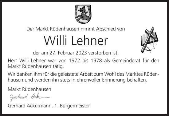 Anzeige von Willi Lehner von MGO
