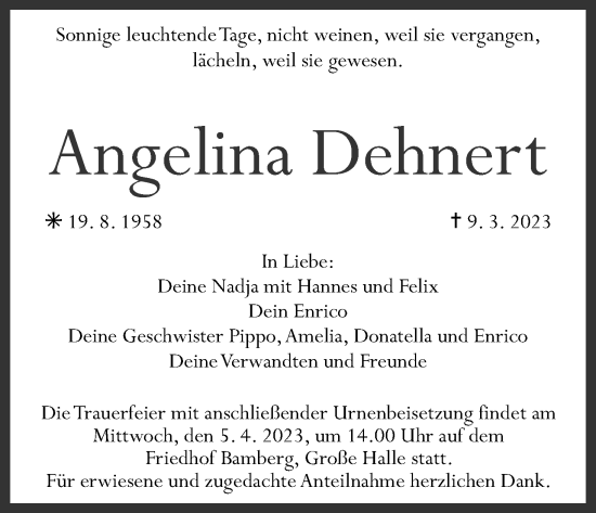 Anzeige von Angelina Dehnert von MGO