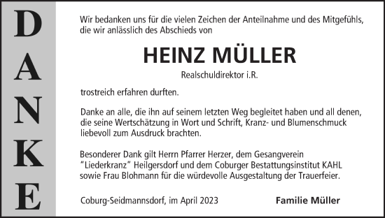 Anzeige von Heinz Müller von MGO