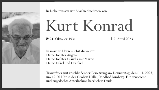 Anzeige von Kurt Konrad von MGO