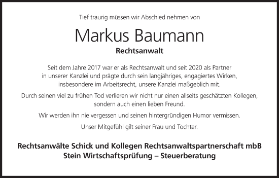 Anzeige von Markus Baumann von MGO