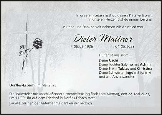 Anzeige von Dieter Mattner von MGO