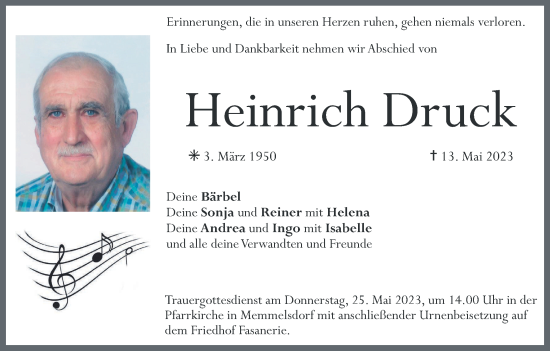 Anzeige von Heinrich Druck von MGO