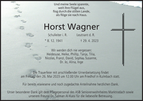 Anzeige von Horst Wagner von MGO