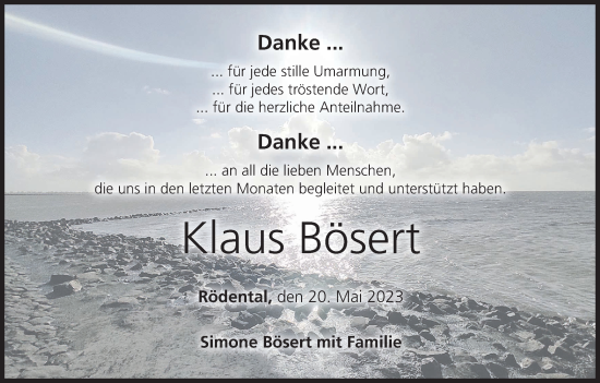 Anzeige von Klaus Bösert von MGO
