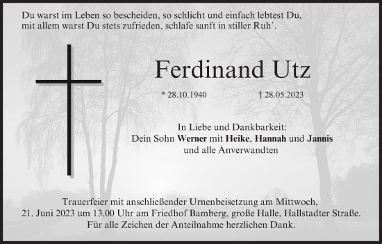 Anzeige von Ferdinand Utz von MGO