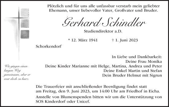 Anzeige von Gerhard Schindler von MGO