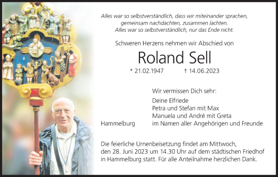 Anzeige von Roland Sell von MGO