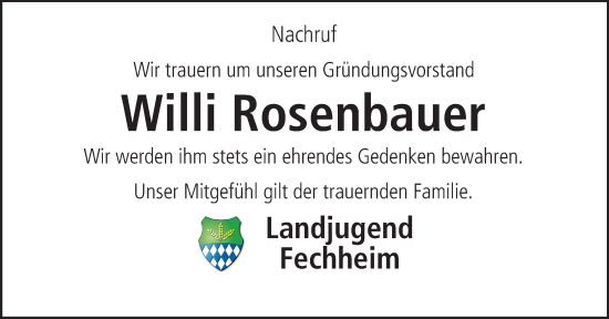 Anzeige von Willi Rosenbauer von MGO