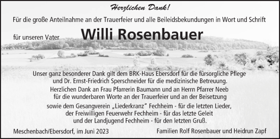 Anzeige von Willi Rosenbauer von MGO