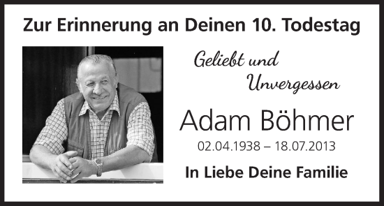 Anzeige von Adam Böhmer von MGO