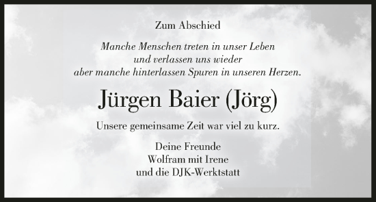 Anzeige von Jürgen Baier von MGO