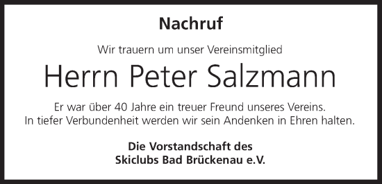 Anzeige von Peter Salzmann von MGO