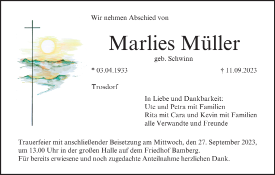 Anzeige von Marlies Müller von MGO