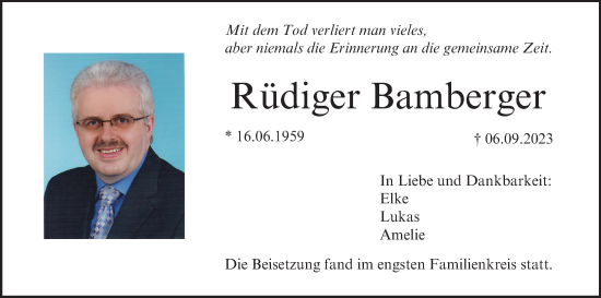 Anzeige von Rüdiger Bamberger von MGO