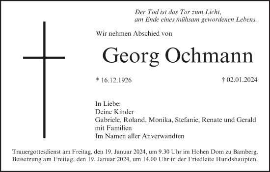 Anzeige von Georg Ochmann von MGO