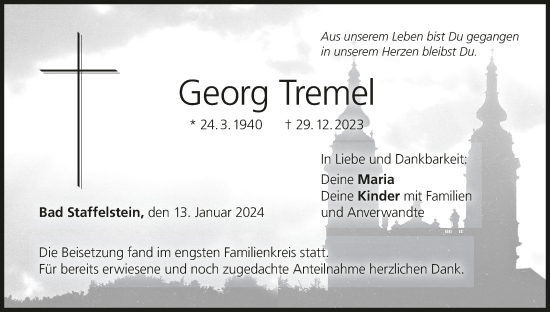 Anzeige von Georg Tremel von MGO