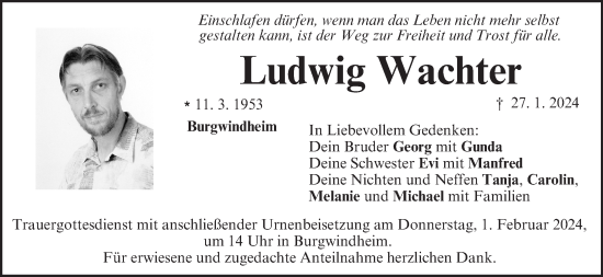 Anzeige von Ludwig Wachter von MGO