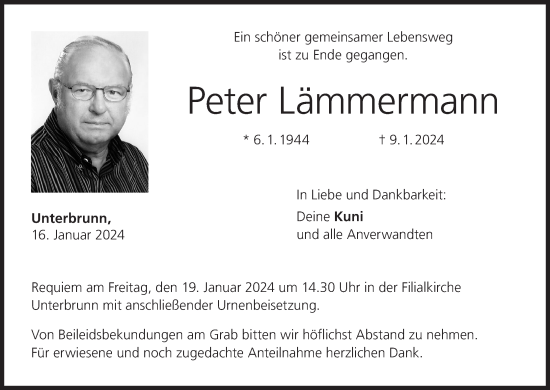 Anzeige von Peter Lämmermann von MGO