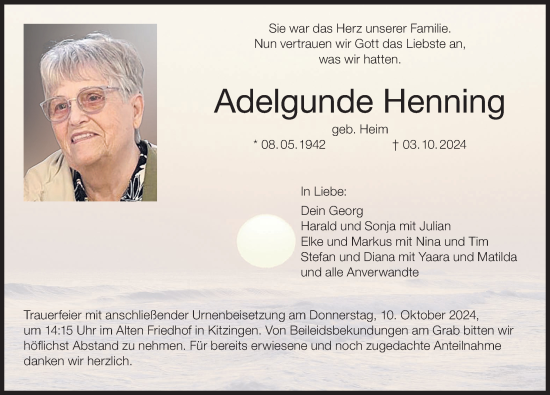 Anzeige von Adelgunde Henning von MGO