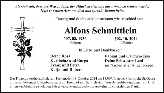 Anzeige von Alfons Schmittlein von MGO