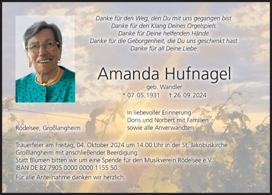 Anzeige von Amanda Hufnagel von MGO