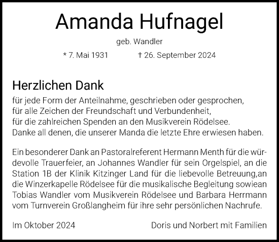 Anzeige von Amanda Hufnagel von MGO