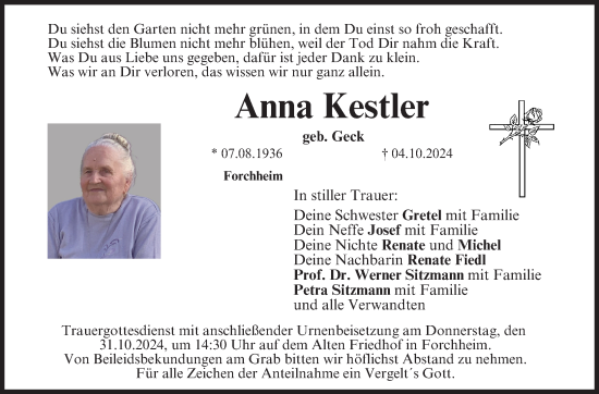 Anzeige von Anna Kestler von MGO