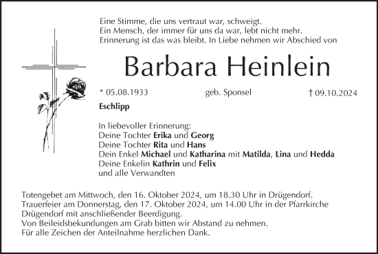 Anzeige von Barbara Heinlein von MGO