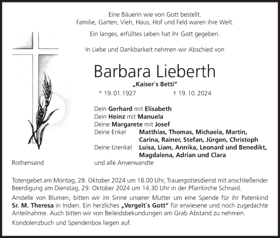 Anzeige von Barbara Lieberth von MGO