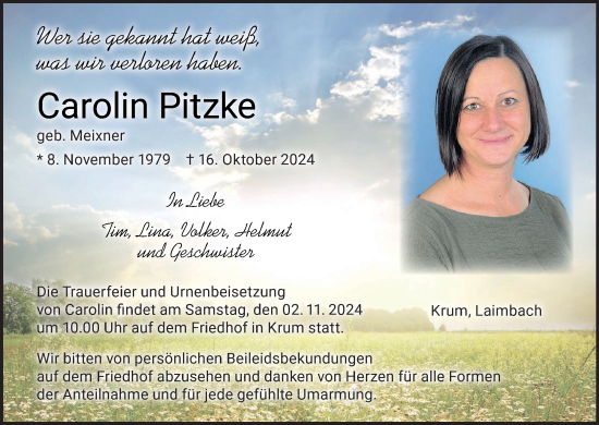 Anzeige von Carolin Pitzke von MGO