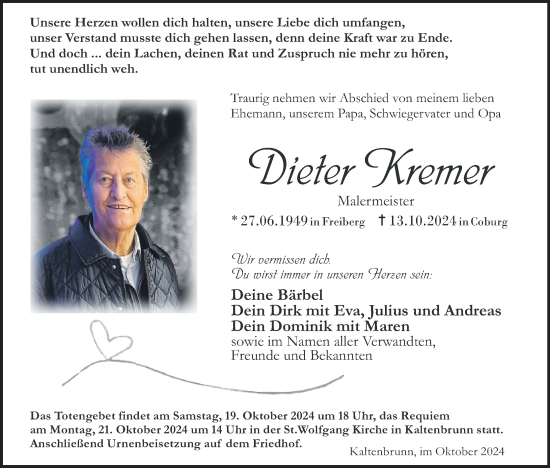 Anzeige von Dieter Kremer von MGO