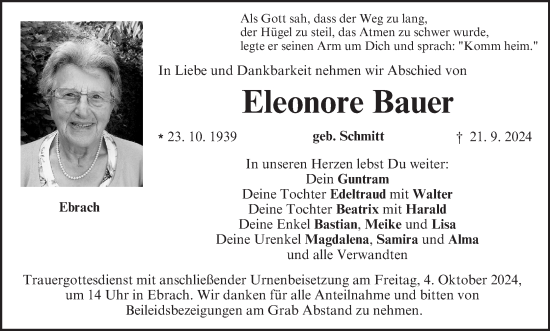 Anzeige von Eleonore Bauer von MGO