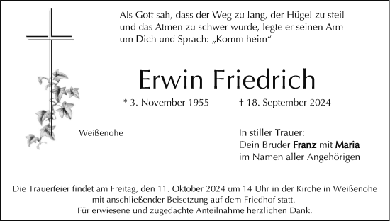 Anzeige von Erwin Friedrich von MGO