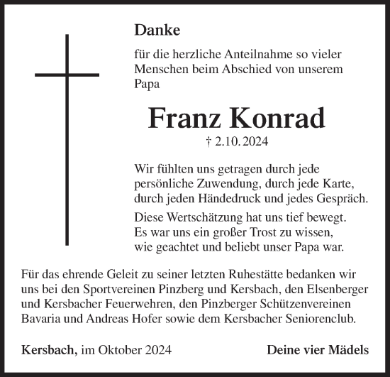 Anzeige von Franz Konrad von MGO