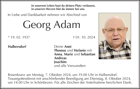 Anzeige von Georg Adam von MGO