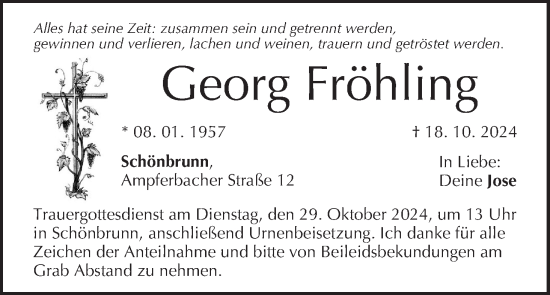 Anzeige von Georg Fröhling von MGO